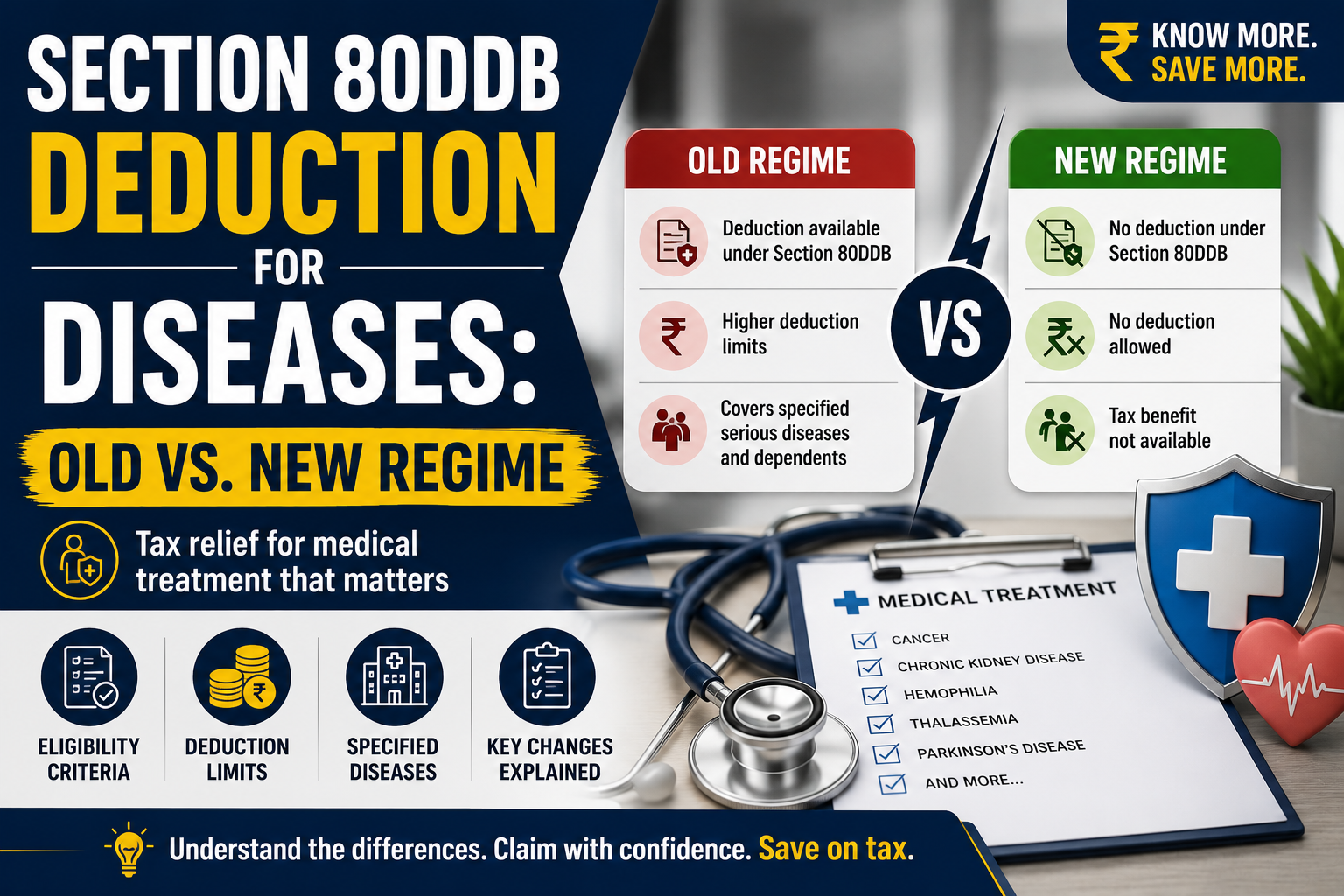 Section 80DDB Deduction For Diseases: Old Vs. New Regime